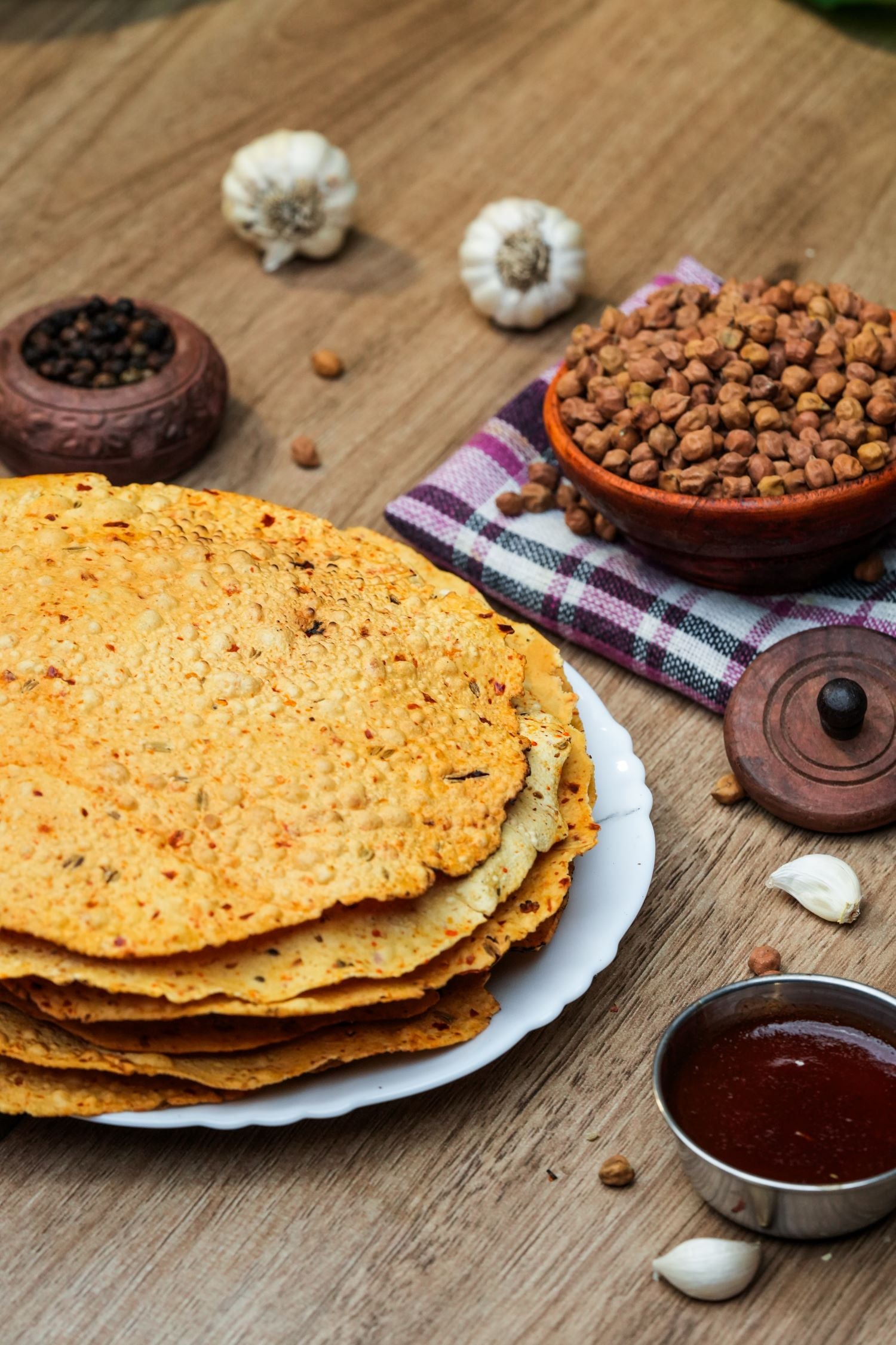 Chana Lasun Papad